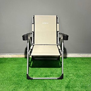 Argeus Rock Katlanabilir Kamp Sandalyesi Bardaklı - Krem (a-10)