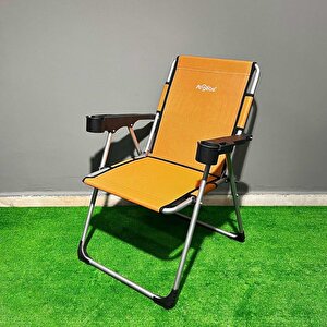 Argeus Rock 4'lü Bardaklı Katlanabilir Sandalye Ve Masa Seti - Şeftali (a-09)