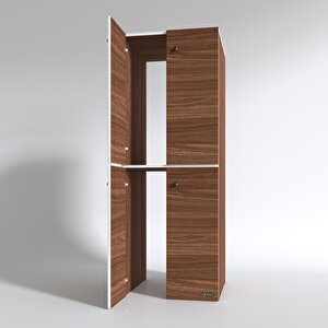Çamaşır-bulaşık Makinesi Dolabı Kapaklı Roksana Ceviz 180x70x60 Banyo Çift Katlı Arkalıksız
