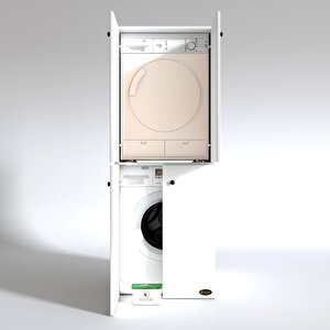 Çamaşır-kurutma Makinesi Dolabı Kapaklı Jelenamdf Byz 180*70*60 % 100 Mdf Full Mdf Banyo Çift Katlı Arkalıksız