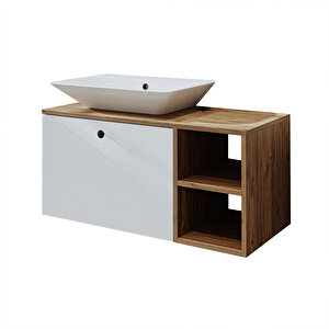 Roomart Ayaksız Lavabolu Mdf 95 Cm Çekmeceli Banyo Dolabı