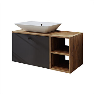 Roomart Ayaksız Lavabolu Mdf 95 Cm Çekmeceli Banyo Dolabı