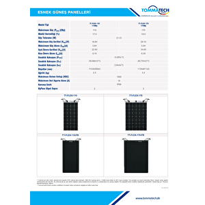 Tommatech 170wp Flexible(esnek) Dark Series Güneş Panelleri