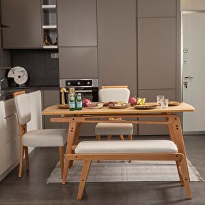 Palace İskandinav Mutfak Masa Takımı 2 Sandalye 1 Benchli