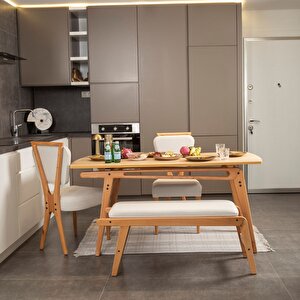 Palace İskandinav Mutfak Masa Takımı 2 Sandalye 1 Benchli