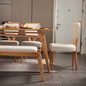 Palace İskandinav Mutfak Masa Takımı 4 Sandalye 1 Benchli