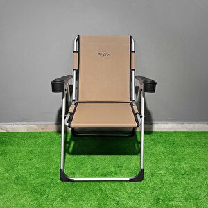 Argeus Rock Katlanabilir Kamp Sandalyesi Bardaklı - Bej (a-02)