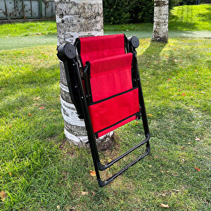 Argeus Rest 4'lü Bardaklı Katlanabilir Sandalye Ve Masa Seti - Kırmızı