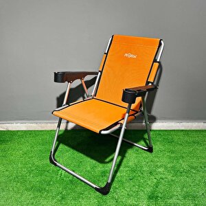 Argeus Rock Katlanabilir Kamp Sandalyesi Bardaklı - Portakal ( A-11)