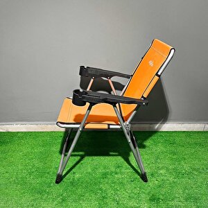 Argeus Rock Katlanabilir Kamp Sandalyesi Bardaklı - Portakal ( A-11)