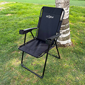 Argeus Rest 2'li Bardaklı Katlanabilir Sandalye Ve Masa Seti - Siyah