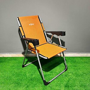 Argeus Rock Katlanabilir Kamp Sandalyesi Bardaklı - Şeftali (a-09)