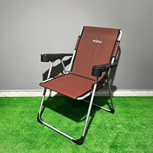 Argeus Rock Katlanabilir Kamp Sandalyesi Bardaklı - Bordo (a-07)
