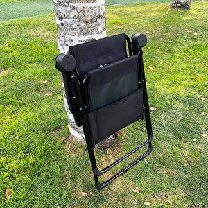 Argeus Rest 4'lü Bardaklı Katlanabilir Sandalye Ve Masa Seti - Siyah