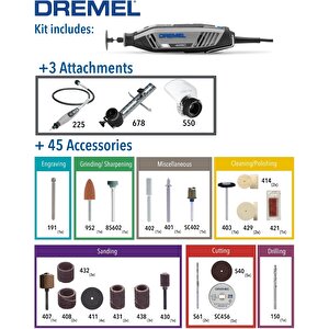 Dremel 4250-3/45 El Motoru Hobi Gravür Seti 45 Parça - F0134250jf