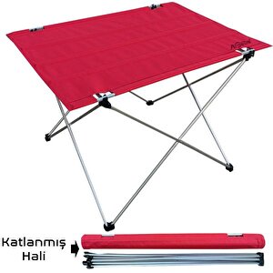 54001 Argeus Katlanabilir Alüminyum Masa /kırmızı