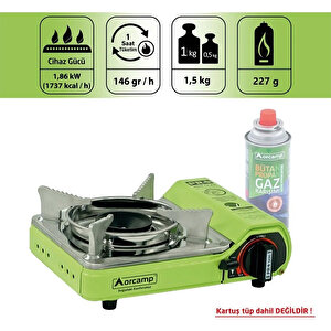 Orcamp Tekli Çantalı Mini Portatif Ocak Yeşil Ck-506