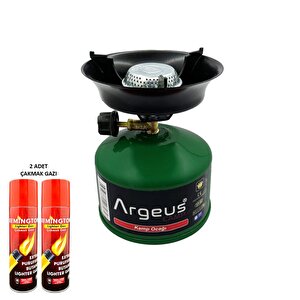Argeus Stone Kamp Ocağı Ve Çakmak Gazı Seti Yeşil (203)