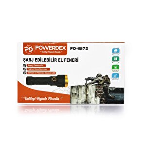 Powerdex Pd-6572 Su Geçirmez Şarjlı Profesyonel El Feneri