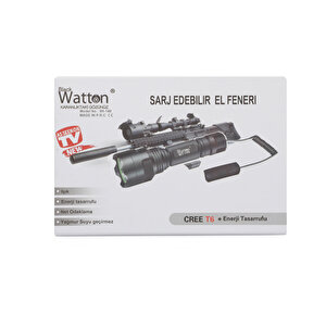 Güçlü Tüfek Aparat Uyumlu Şarjlı Fener Watton Wt-149