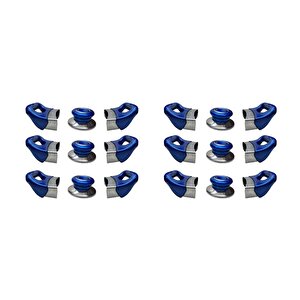 Mavi Tencere Tava Yan Kulpları Ve Kapak Kulpu Seti - 6 Set