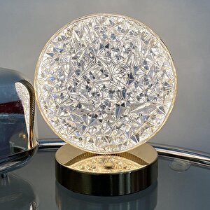 Lw-26 Şarjlı Yuvarlak Kristal Elmas Masa Lambası Dokunmatik Romantik Akrilik Led Gece Lambası