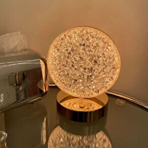 Lw-26 Şarjlı Yuvarlak Kristal Elmas Masa Lambası Dokunmatik Romantik Akrilik Led Gece Lambası