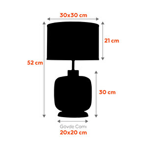 Intense Transparent Black Cam Abajur