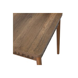 Kahverengi İncebelli Masa Ve Sandalye Takımı