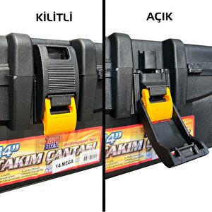 Takım Çantası - 14 Inç - Malzeme Kutusu - Mega - Siyah - (kod 186)