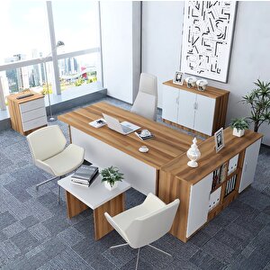 Oliver 5'li Ofis Takımı Model 4 Çam Beyaz Montaj Dahil