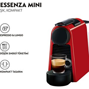 D30 Red Essenza Mini Kahve Makinesi Kırmızı