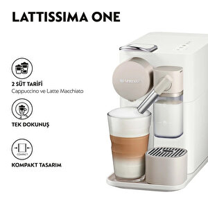 F121 Whi̇te Lattissima One Kapsüllü Espresso Ve Kahve Makinesi