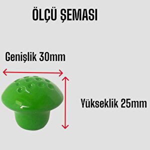 15 Adet Yeşil Noktalı Mantar Düğme Kulp Çocuk Bebek Mobilya Çekmece Dolap Kapak Kulbu Metal Kulp Aksesuarları Vidalı