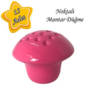 15 Adet Pembe Noktalı Mantar Düğme Kulp Çocuk Bebek Mobilya Çekmece Dolap Kapak Kulbu Metal Kulp Aksesuarları Vidalı