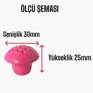 15 Adet Pembe Noktalı Mantar Düğme Kulp Çocuk Bebek Mobilya Çekmece Dolap Kapak Kulbu Metal Kulp Aksesuarları Vidalı