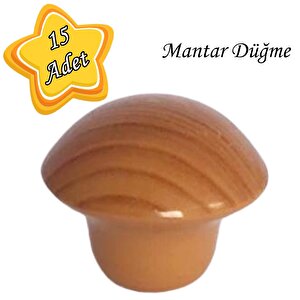 15 Adet Kayın Mantar Düğme Kulp Mobilya Çekmece Dolap Kapak Kulbu Metal Kulp Aksesuarları Vidalı