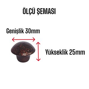 8 Adet Bakır Mantar Düğme Kulp Mobilya Çekmece Dolap Kapak Kulbu Metal Kulp Aksesuarları Vidalı