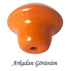 8 Adet Turuncu Noktalı Mantar Düğme Kulp Çocuk Bebek Mobilya Çekmece Dolap Kapak Kulbu Metal Kulp Aksesuarları Vidalı
