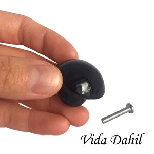8 Adet Siyah Mantar Düğme Kulp Mobilya Çekmece Dolap Kapak Kulbu Metal Kulp Aksesuarları Vidalı