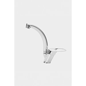 3'lü Modern Krom Lüx Kuğu Banyo Lavabo Batarya Seti