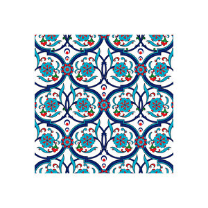 Osmanlı Çini Desenli Yapışkanlı Folyo, Dekoratif Su Geçirmez, Silinebilir Yüzey Kaplama Folyosu 0705 90x500 cm 