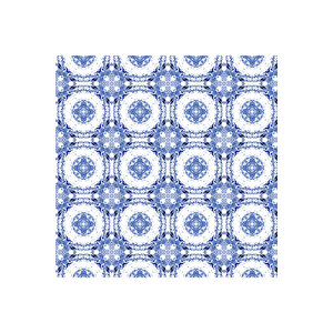 Mavi Beyaz Çini Desenli Yapışkanlı Folyo, Mozaik Fayans Görünümlü Sticker Mobilya Dolap Kaplama 0709 45x500 cm 