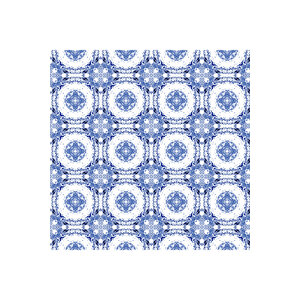 Mavi Beyaz Çini Desenli Yapışkanlı Folyo, Mozaik Fayans Görünümlü Sticker Mobilya Dolap Kaplama 0709 90x500 cm 