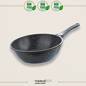 | Wok Tava | Granit Kaplama | 28 Cm | Gri