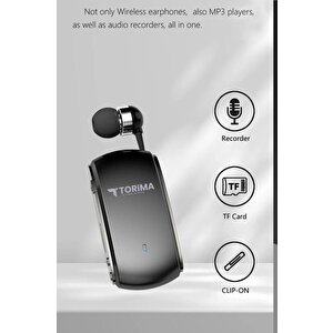 Tori̇ma G66 Siyah Geri Çekilebilir Makaralı Bluetooth Kulaklık