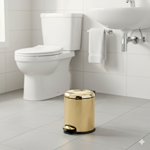 Pedallı 5 L Gold Çöp Kovası 31x23x20 cm