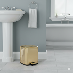 Pedallı 9 L Gold Çöp Kovası 31x23x31 cm