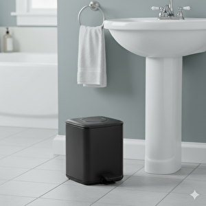 Pedallı 9 L Siyah Çöp Kovası 31x23x31 cm