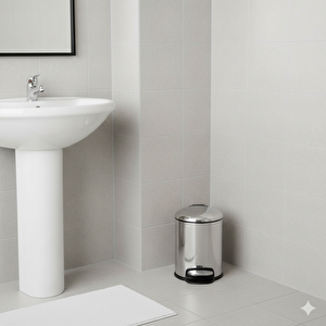 Pedallı 3 L Parlak Nikel Çöp Kovası 26x20x20 cm